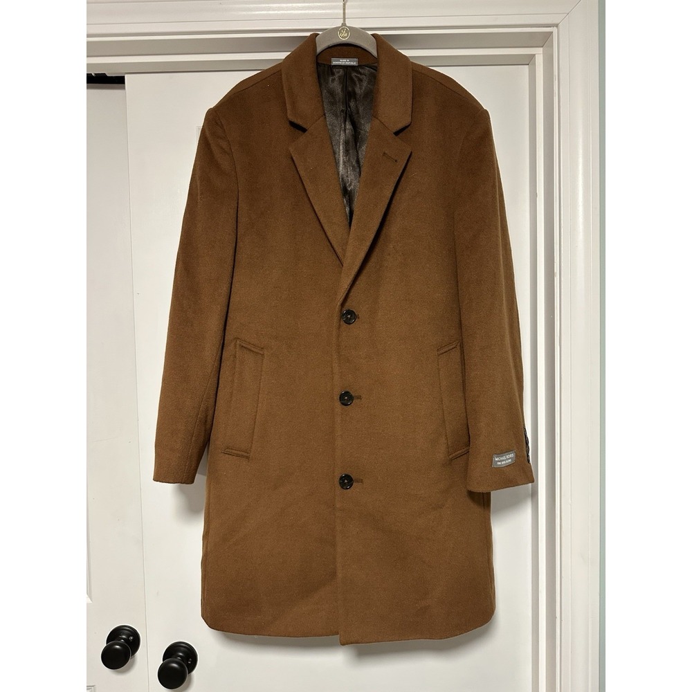 Michael Kors,‎ Men's Wool/Polyester/Cashmere Blend Overcoat, Brown/Camel, 40S